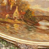 Oil on art deco panel