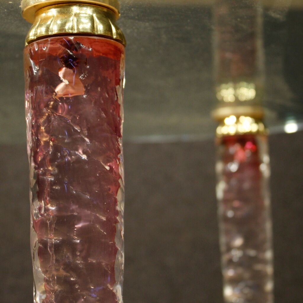 Italian design coffee table in crystal and brass