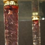 Italian design coffee table in crystal and brass