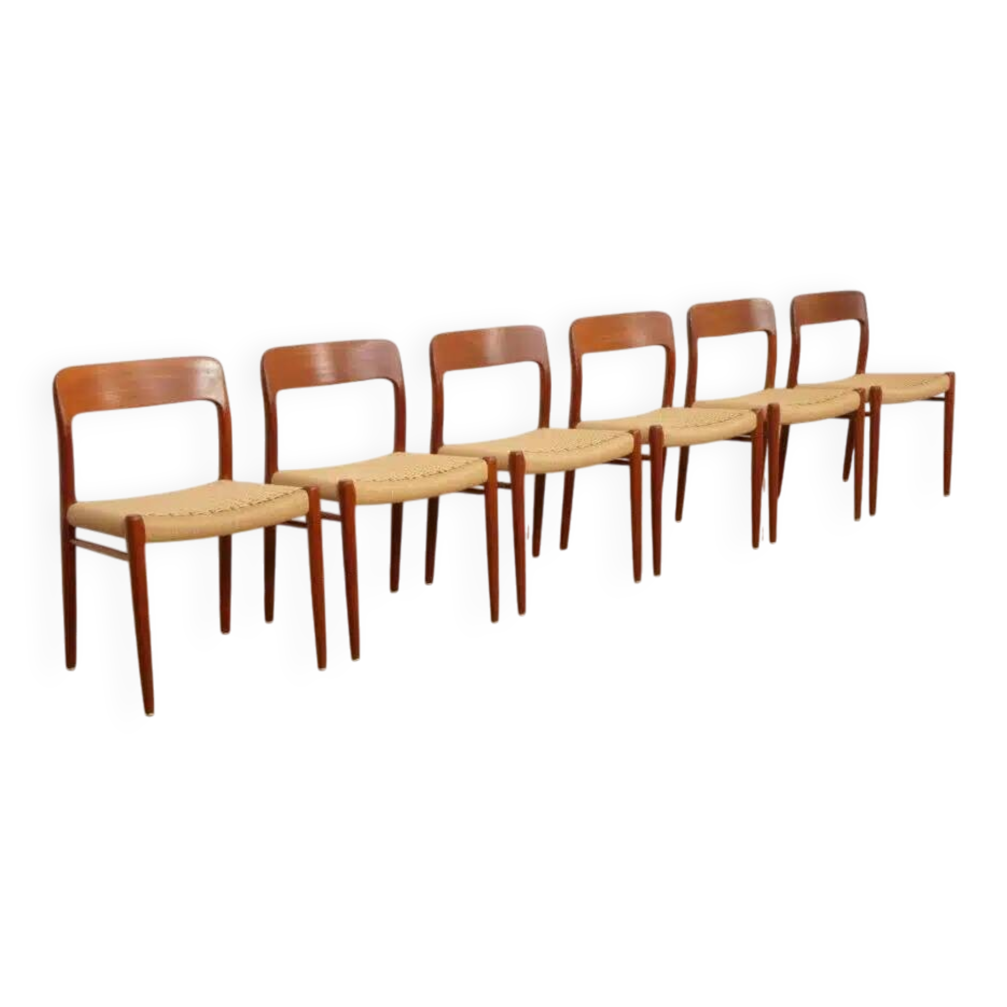6 x vintage dining chairs | Niels Otto Møller | Model 75 | Teak