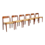 6 x vintage dining chairs | Niels Otto Møller | Model 75 | Teak