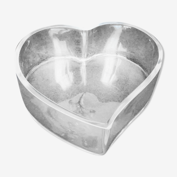 Empty glass heart-shaped pocket