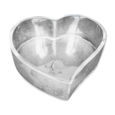 Empty glass heart-shaped pocket
