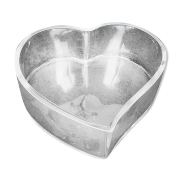 Empty glass heart-shaped pocket