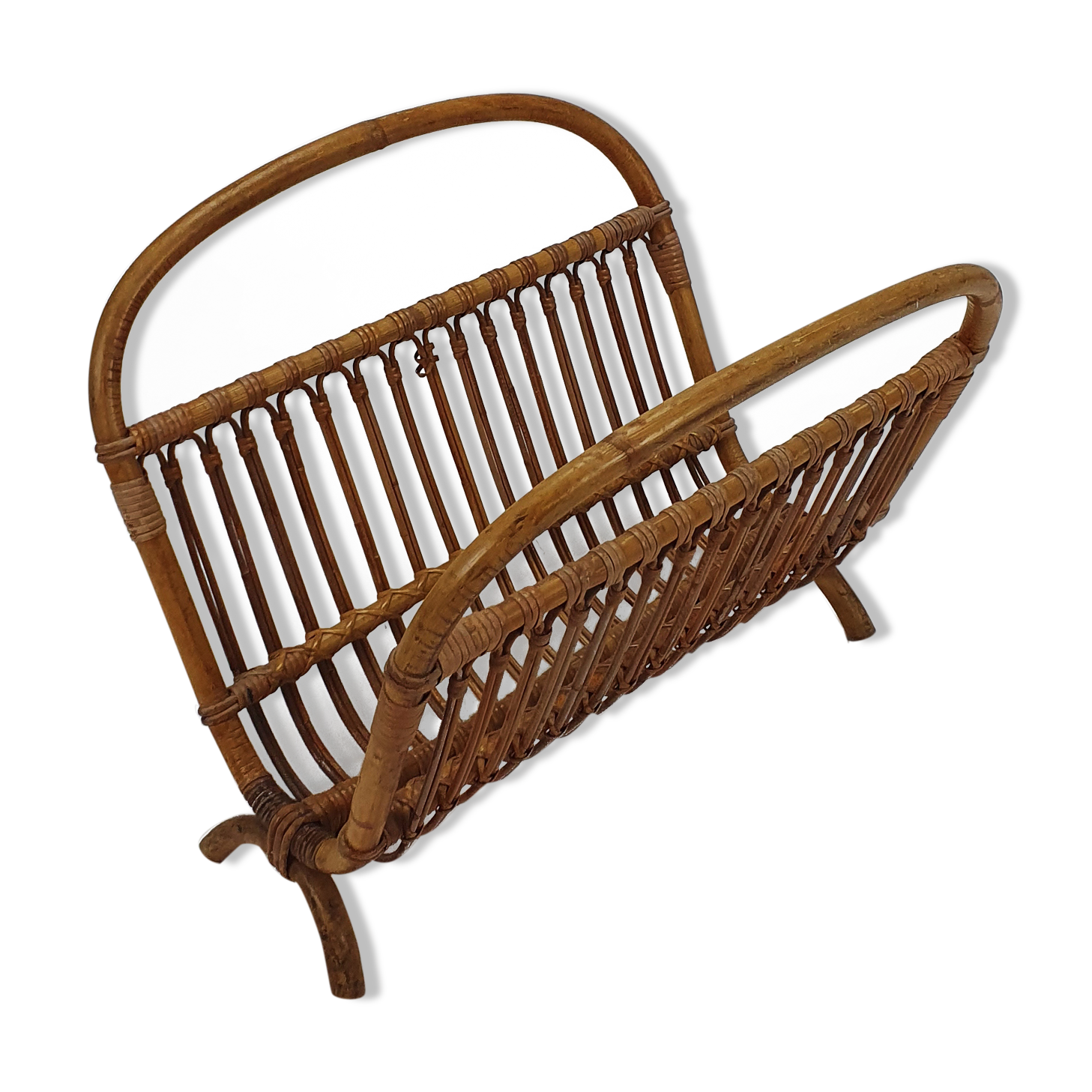 Mid Century Bamboo Magazine holder, 1960s
