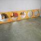 Vintage 1970s Czech Oak Veneer Square Mirror with Circular Glass