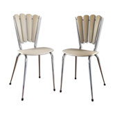 Paire de chaises dossier pétales