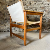 Pair of fabric and pine armchairs by Ikea 1990