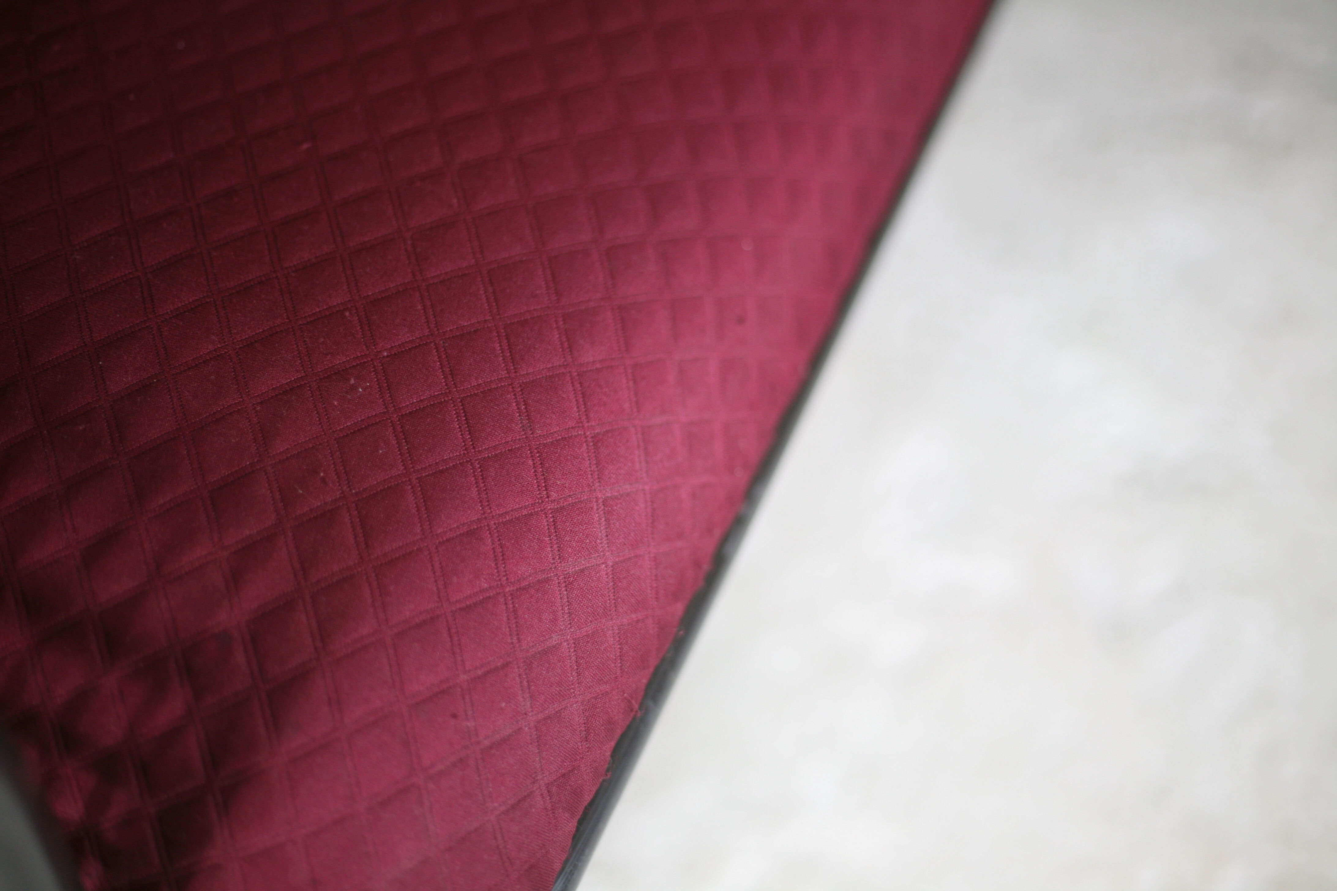 Black honeycomb steel sofa, burgundy fabrics, Italy, circa 1970