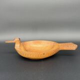 Carved wooden duck cup – Nordic folk art – 19th century