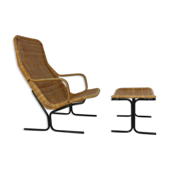Fauteuil vintage 514 avec ottoman par Dirk Van Sliedrecht pour Rohé Noordwolde