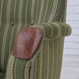 1960s, Danish armchair, green furniture wool, teak wood.