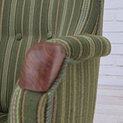 1960s, Danish armchair, green furniture wool, teak wood.