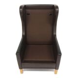 Fauteuil scandinave en cuir, Danemark, 1960