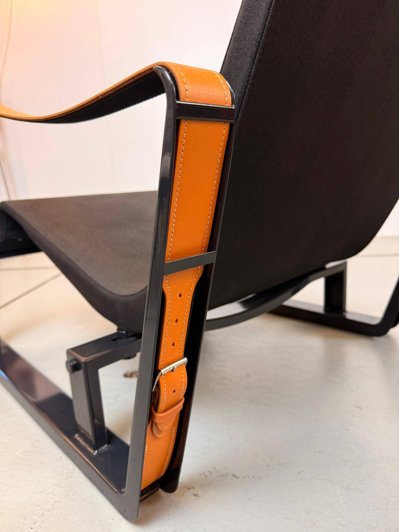 Leather and Steel Lounge Chair "Cité" by Jean Prouvé for Vitra, 2002