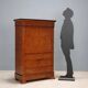 Former secretary in elm with a marble top, France, 19th century.