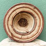 Lot de 3 chapeaux de paille et cuir, peuple Peul, Mali