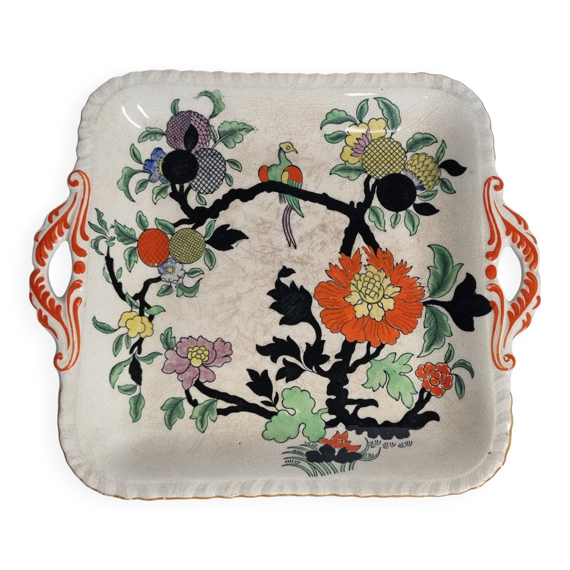Square dish with handles Mason's Patent Ironstone Imari decoration circa 1900 24 cm