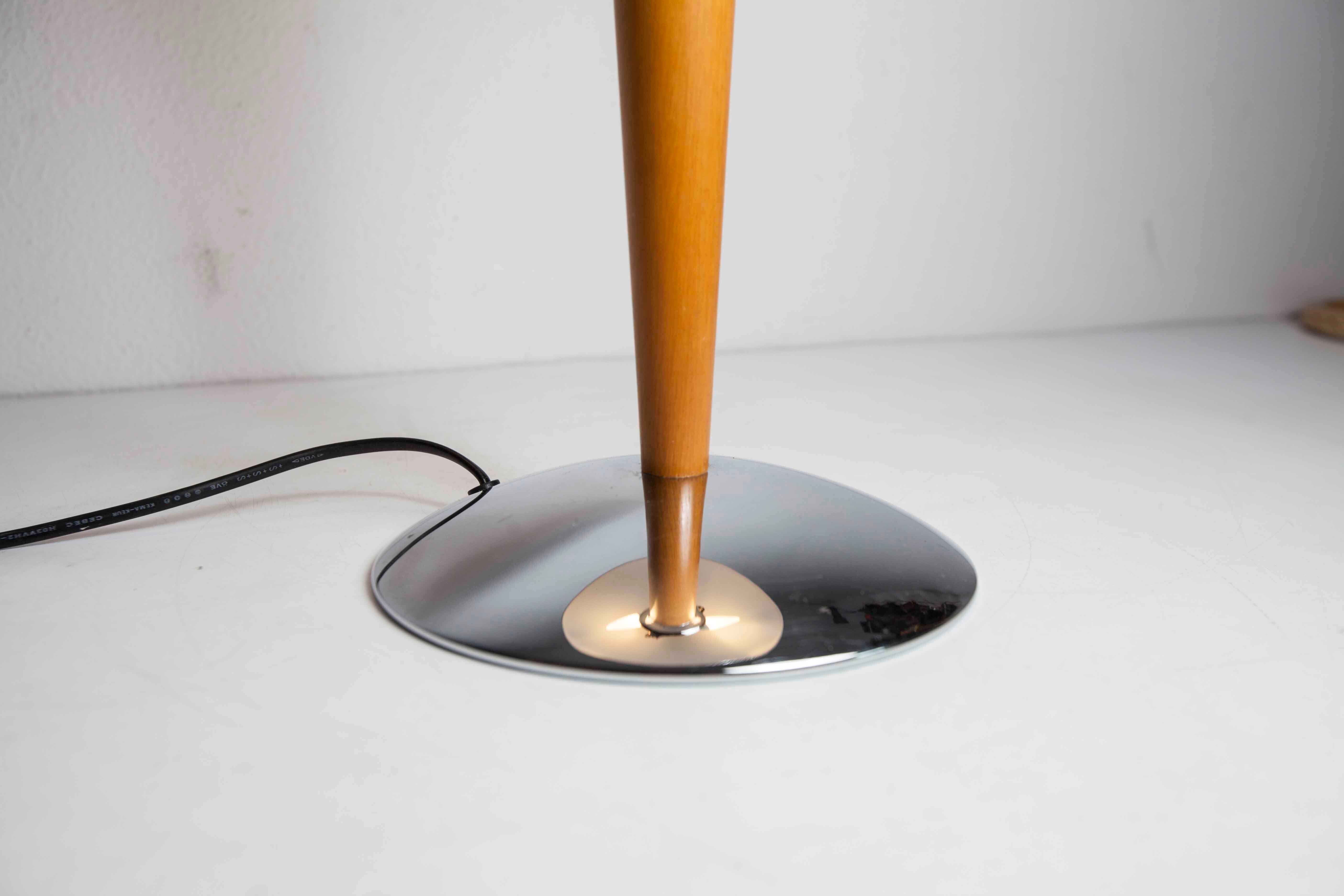 Liner lamp 1980 wood and chrome