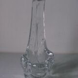 Old solid curved glass lamp foot 34 cm for 3.4 kilos bedside