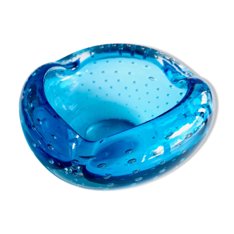 Ashtray or empty Italian vintage glass pocket from Murano bullicante, 1970