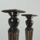 Antique ebonised wood and mother-of-pearl columns, 19th century