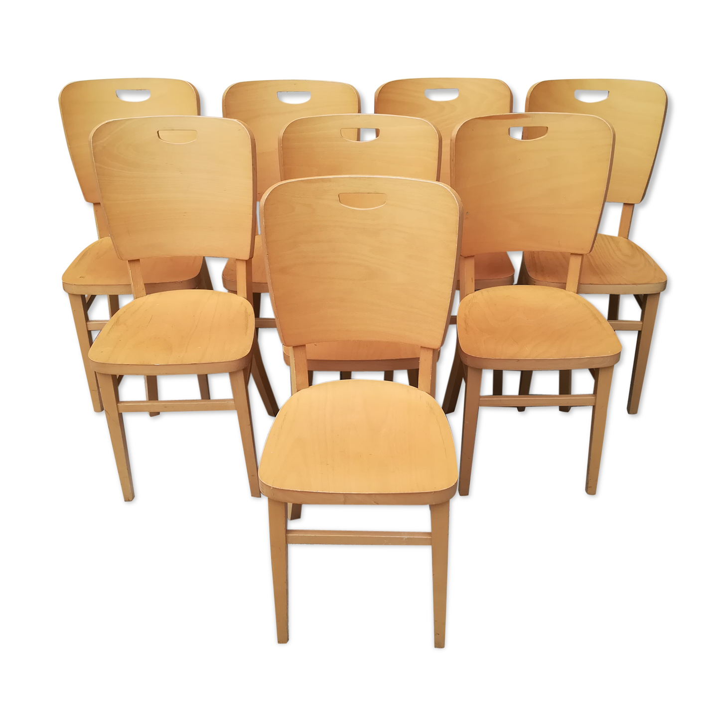 8 chairs bistro has high back 70 years