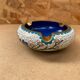 Antique Chinese Bronze Cloisonne Enamel Ashtray Vintage Flower Pattern