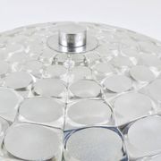 Peill & Putzer Large Round Op Art Glass Sconce, Wall Lamp, Flush Mount, Germany, 1970s