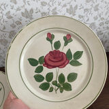 Two pink earthenware plates