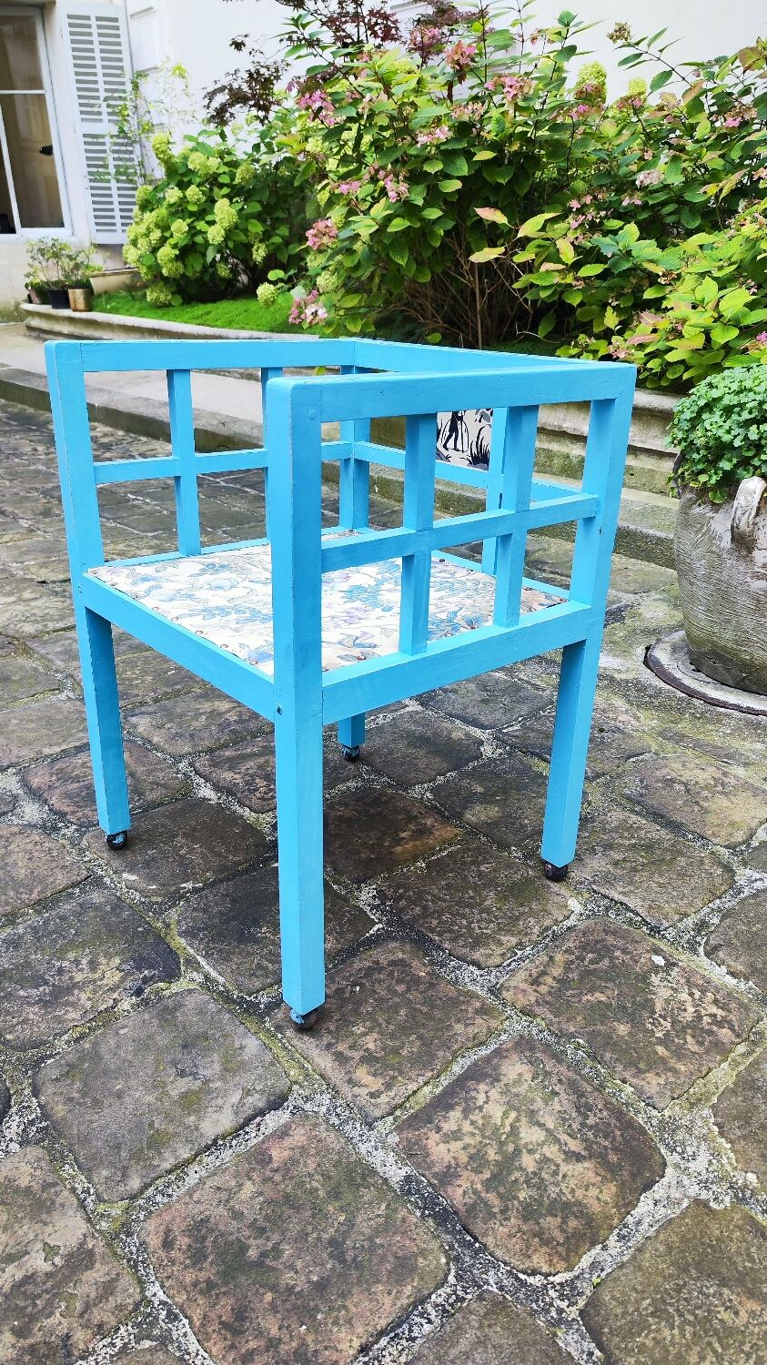 Armchair by Paul Poiret, Martine workshop edition, Georges Lepape decor - 1920