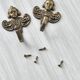 Set of metal coat hooks / angel towel hooks