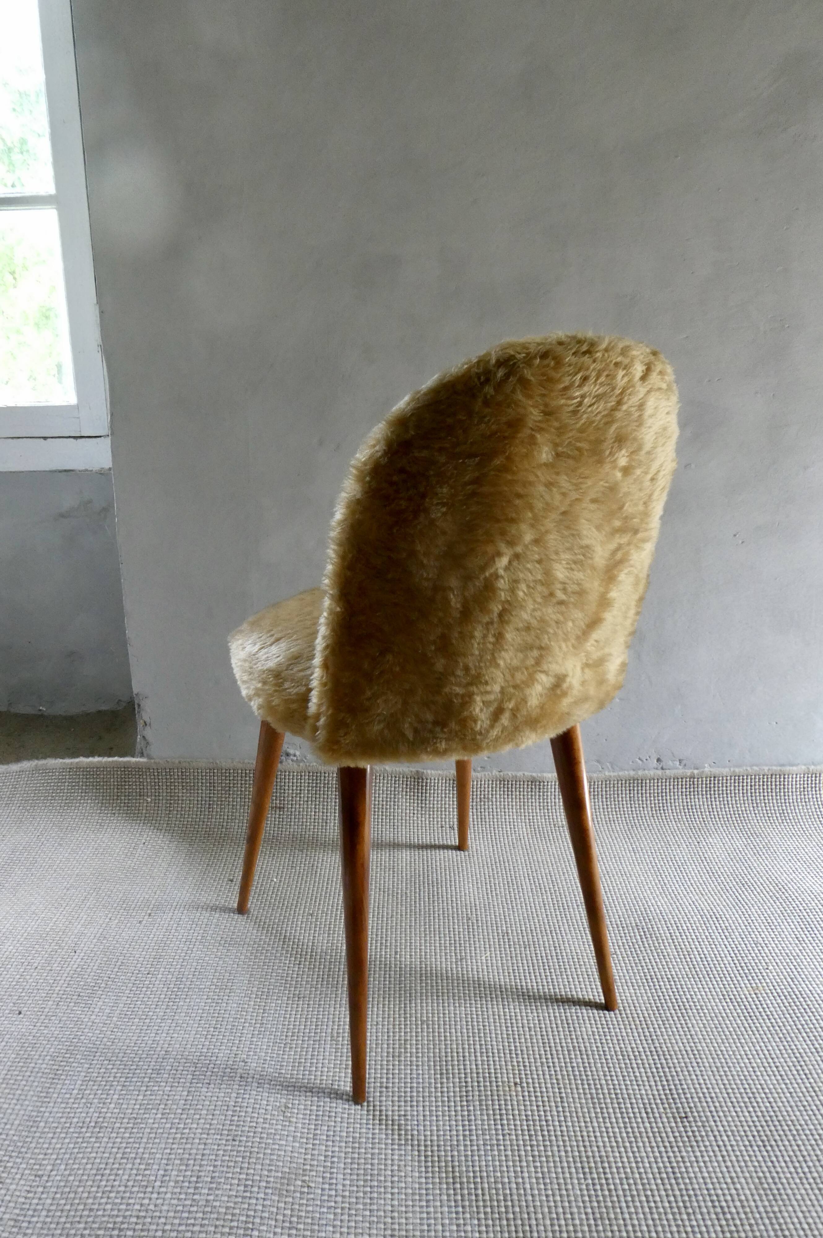 Bronzed moumoute chair from the 60s