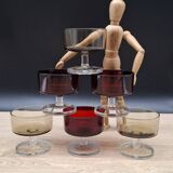 Set of 6 champagne glasses Cavalier Sweden Luminarc two-tone