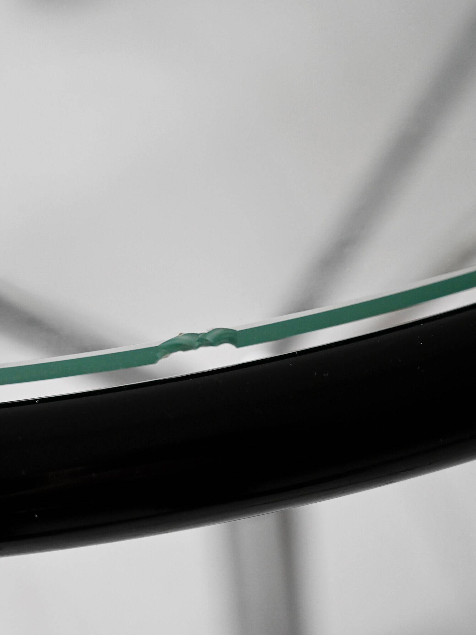 Vintage glass and steel coffee table