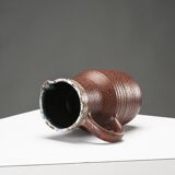 Pitcher in chamotte earthenware, Accolay circa 1960