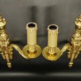 Pair of Louis XVI style urn and torch wall lights - gilt bronze