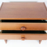 Bedside table with drawers in teak of Danish design manufactured by PBJ Furniture,  1960s