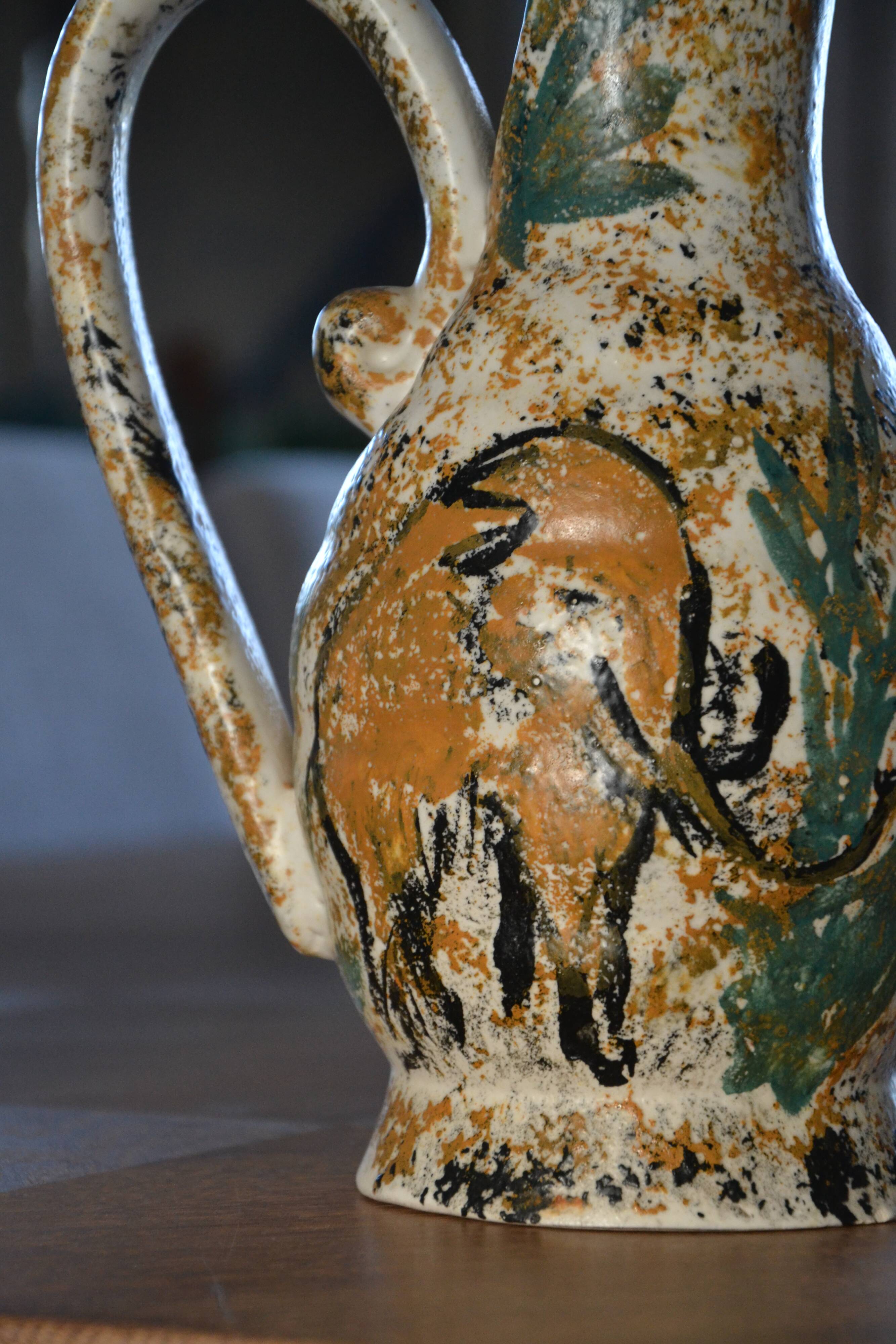 Large antique hand-turned antelope vase