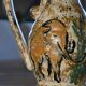 Large antique hand-turned antelope vase