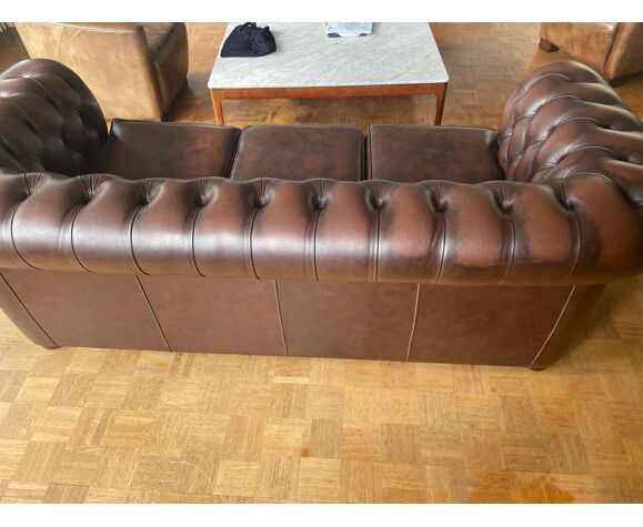 Fleming & Howland Chesterfield leather sofa | Selency