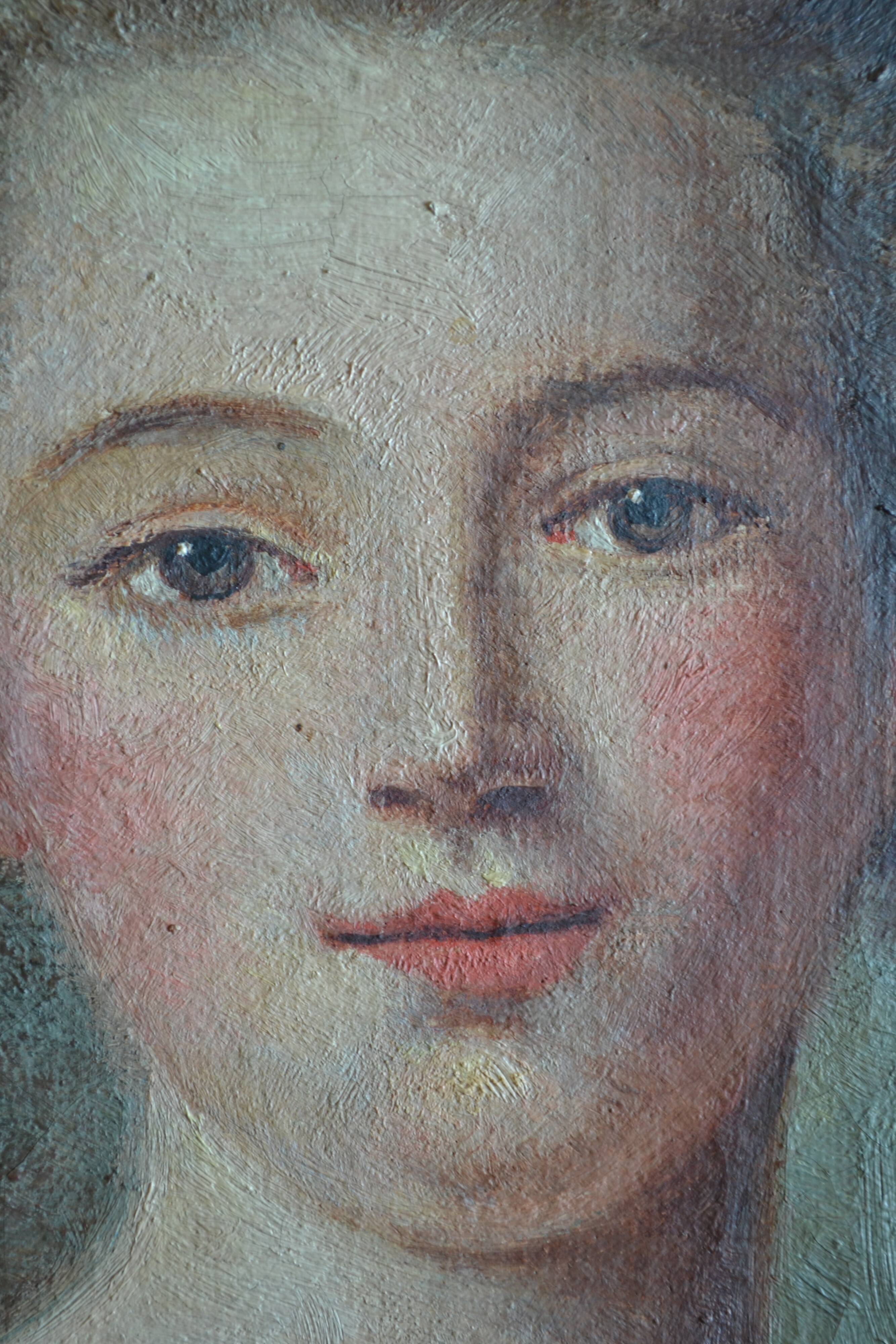 Portrait of Madame de Pompadour as Diana after Nattier painting HST