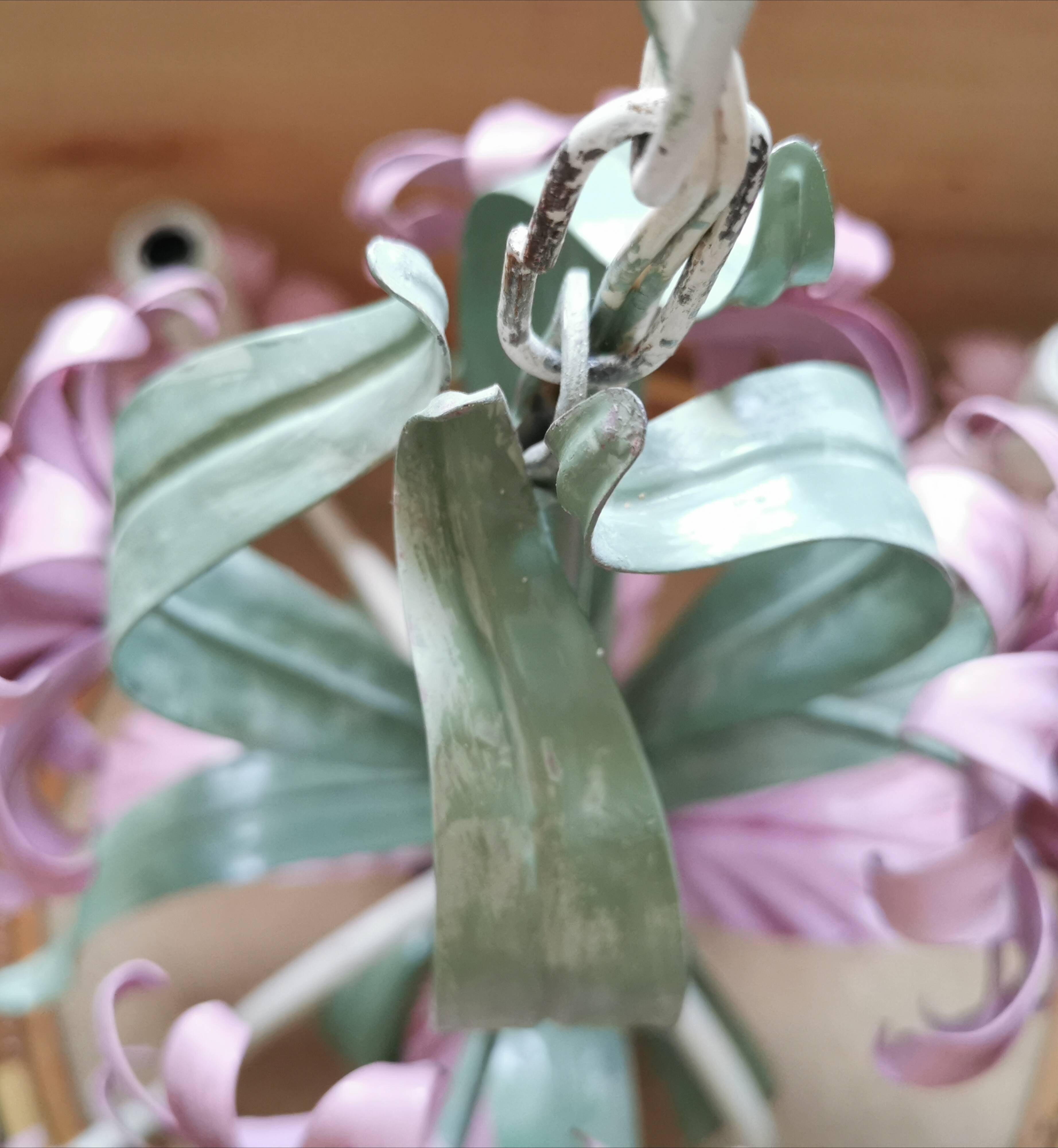 Lustre iron and painted sheet flowers camellias