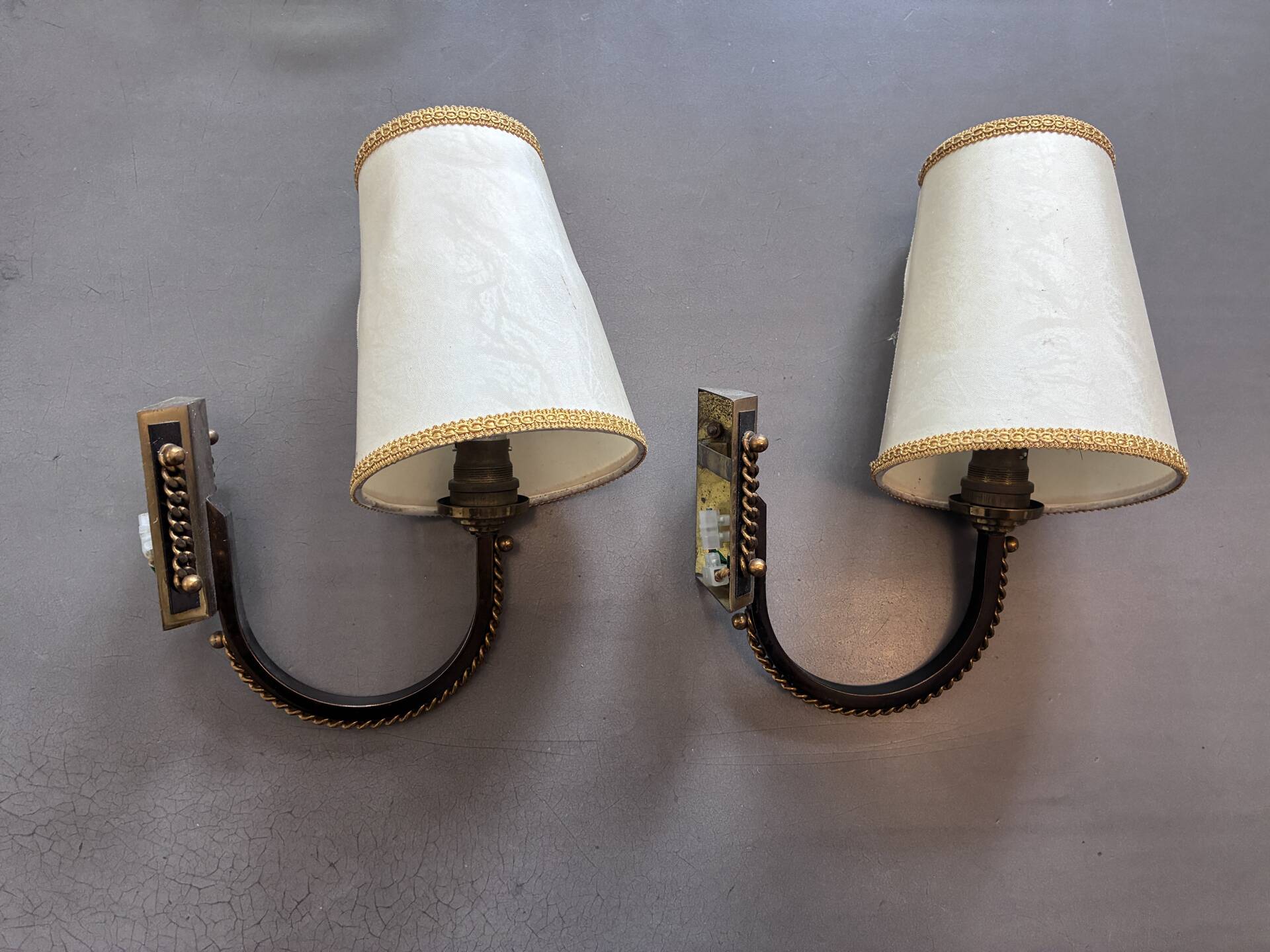 Pair of vintage wall lights from the 1950s.