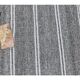1970s Turkish flatweave handwoven grey white striped kilim rug 72x225