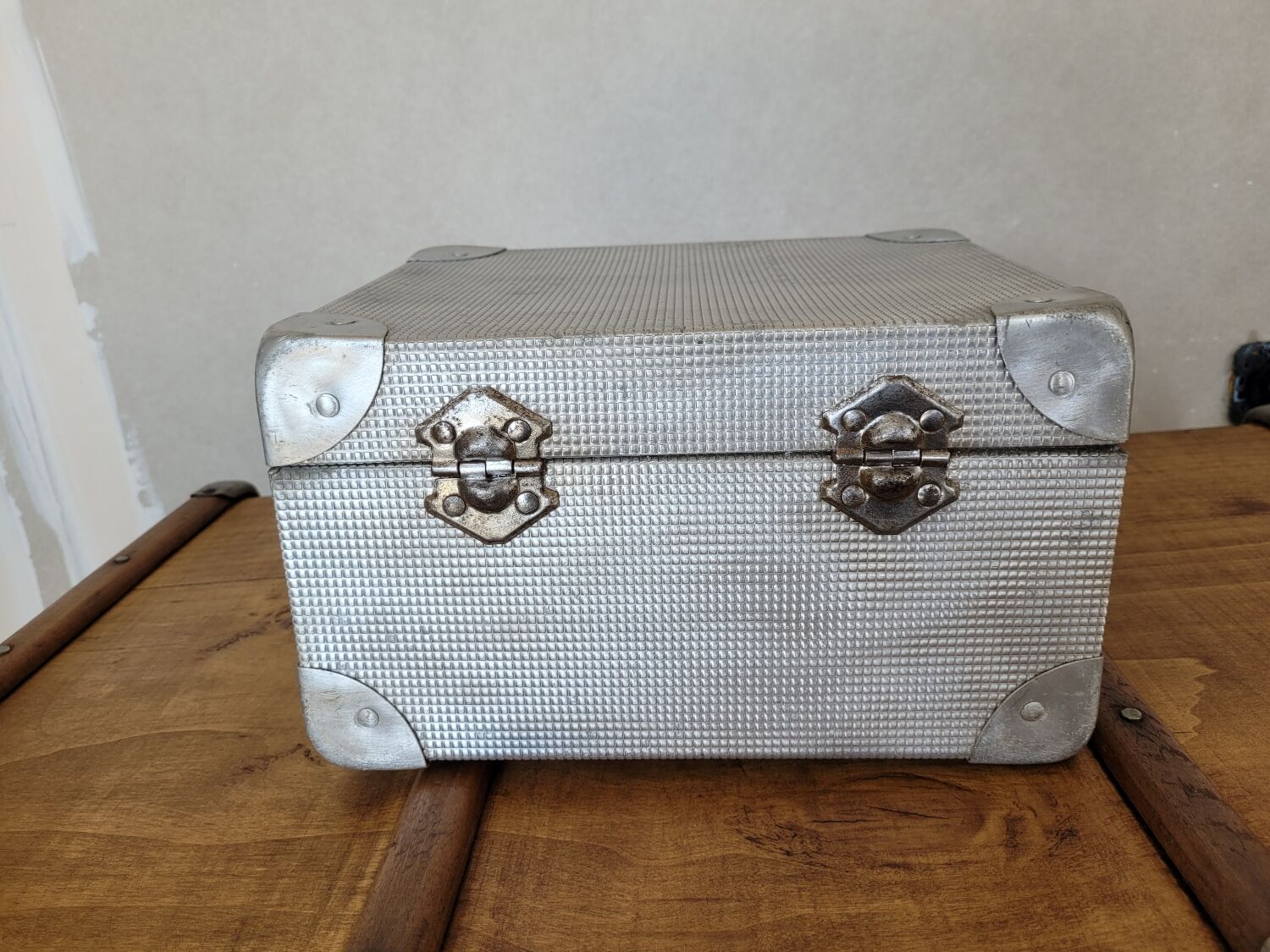 Antique metal suitcase
