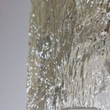 Vintage Mid Century Ice Glass Pendant Light 1970s