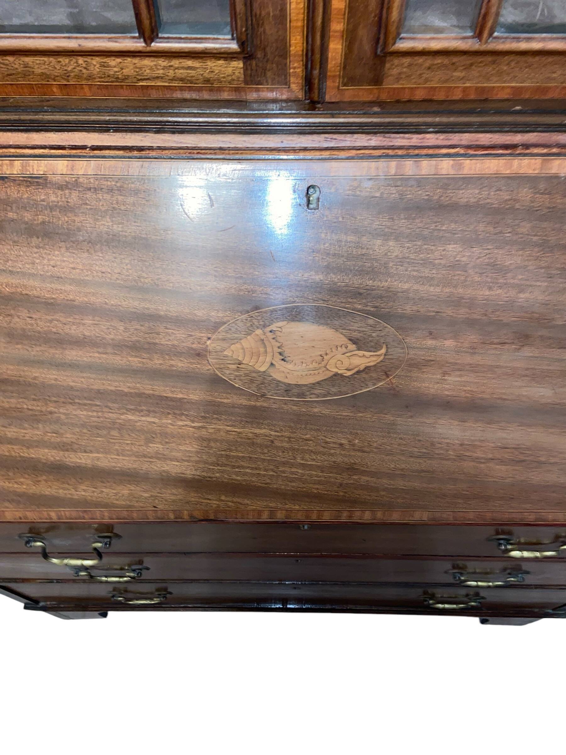 Library with integrated secretary English solid wood