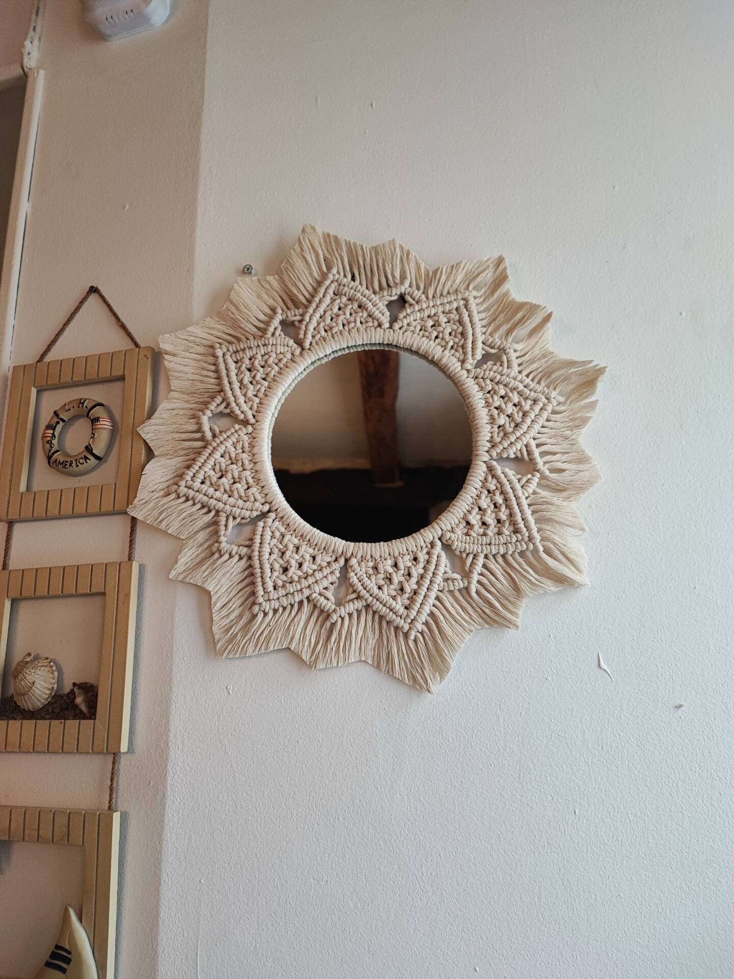 Handmade macramé mirror