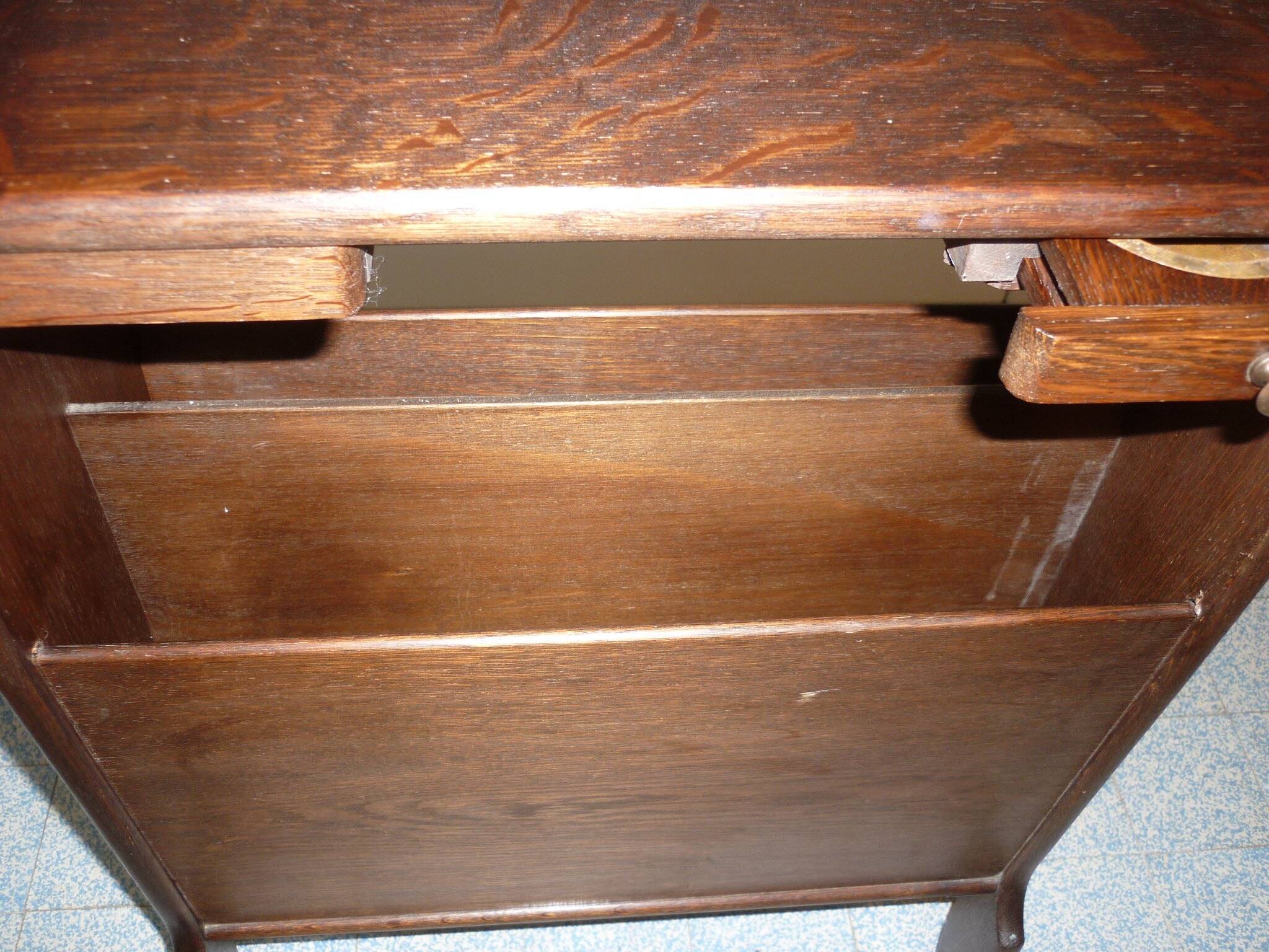 Magazine rack with ashtrays, wooden end table